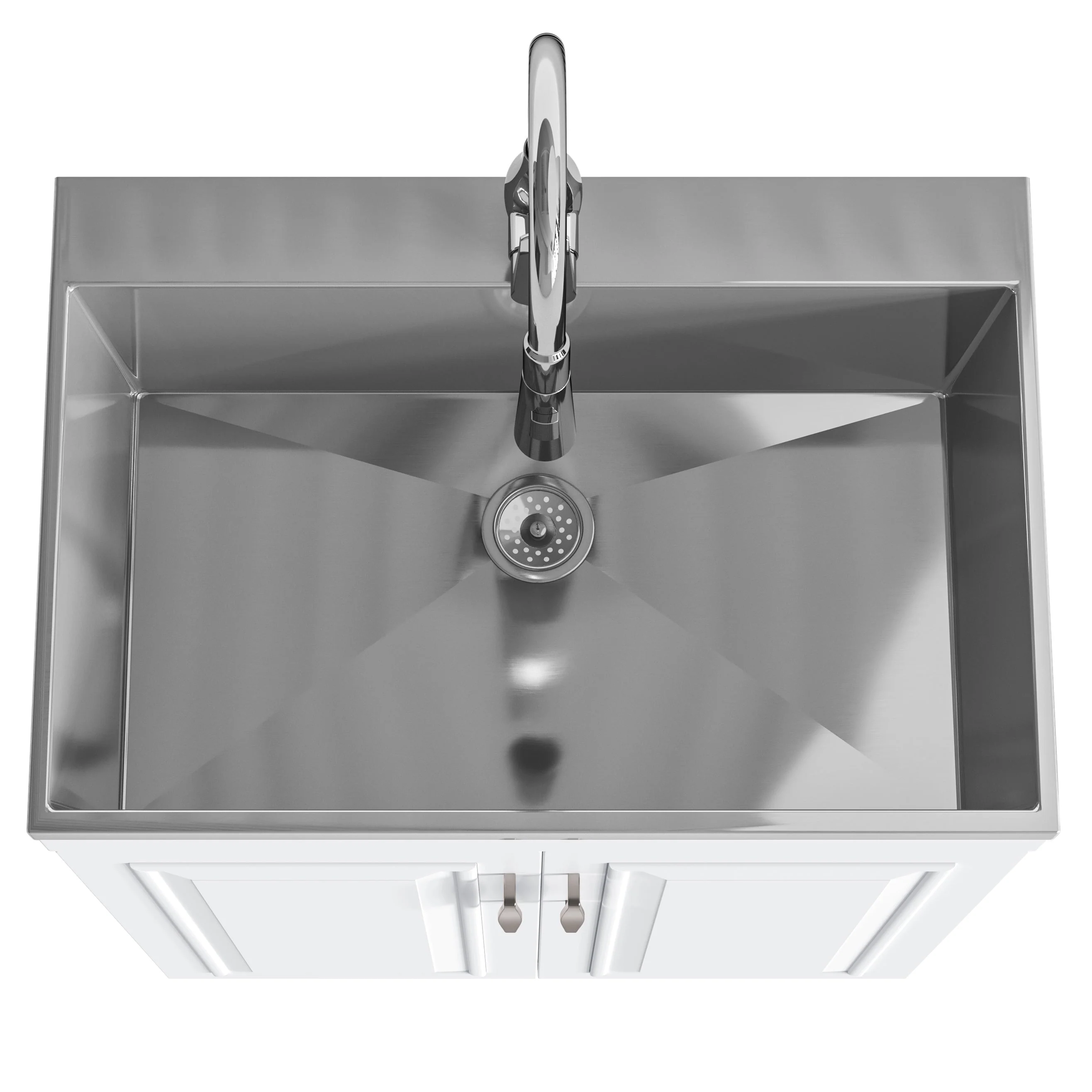 Simpli Home Darwin 27.3" Pure White Freestanding Laundry Sink with Cabinet - Image 6