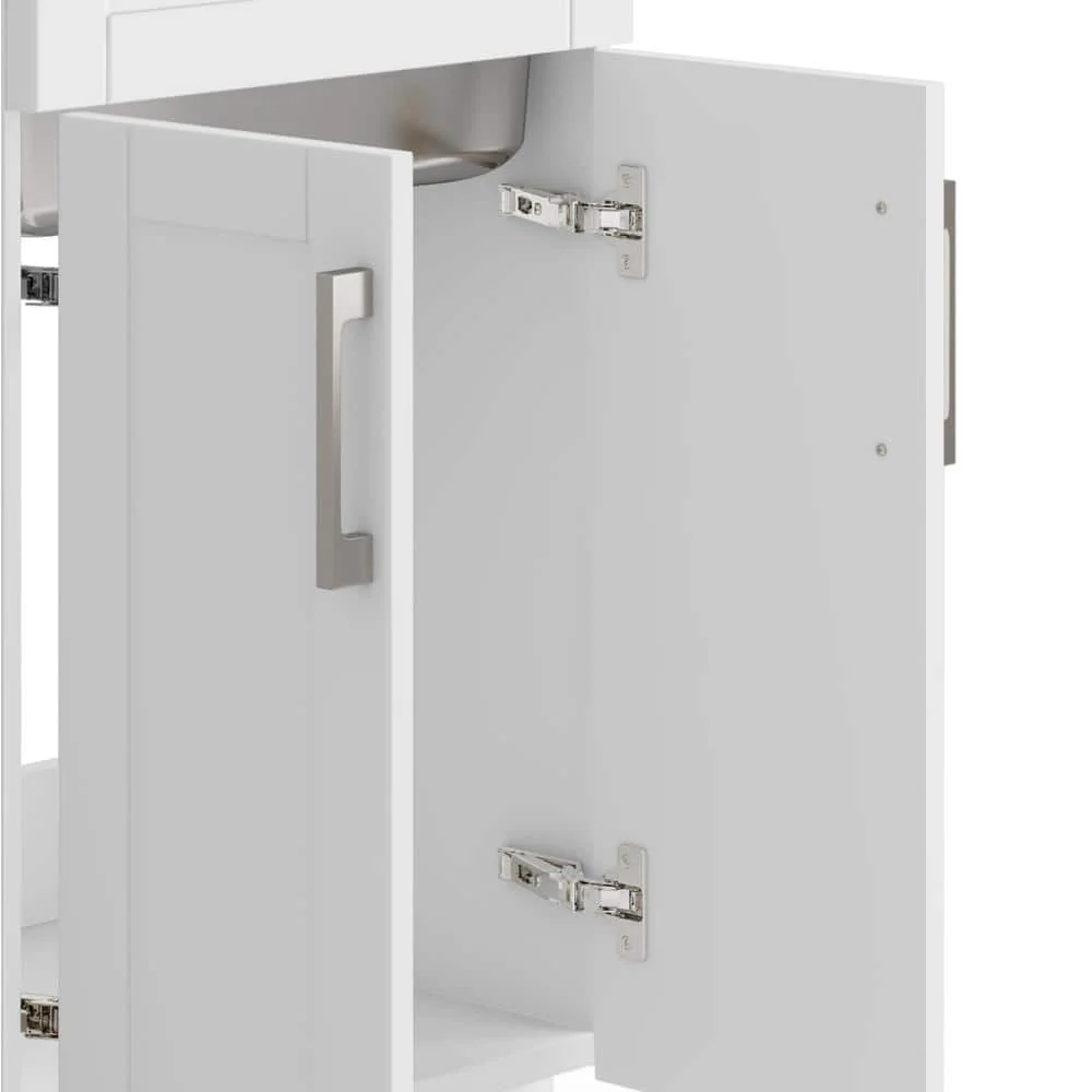 Simpli Home Hennessy 20" All-in-One Utility Laundry Sink with Cabinet in Pure White - Image 5