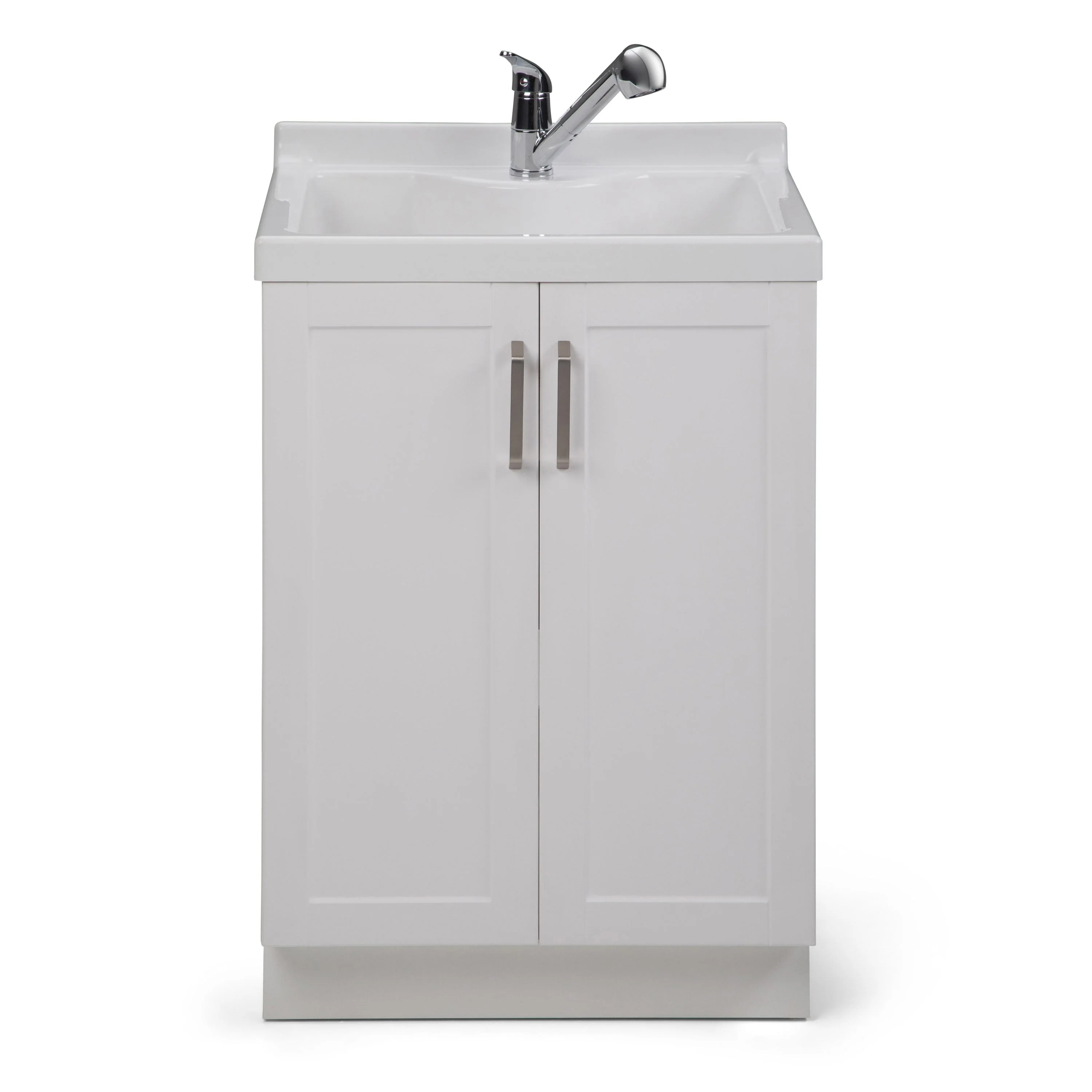 Simpli Home Kyle 23.8-in Freestanding Laundry Sink with Cabinet, Drain, and Faucet - Image 2