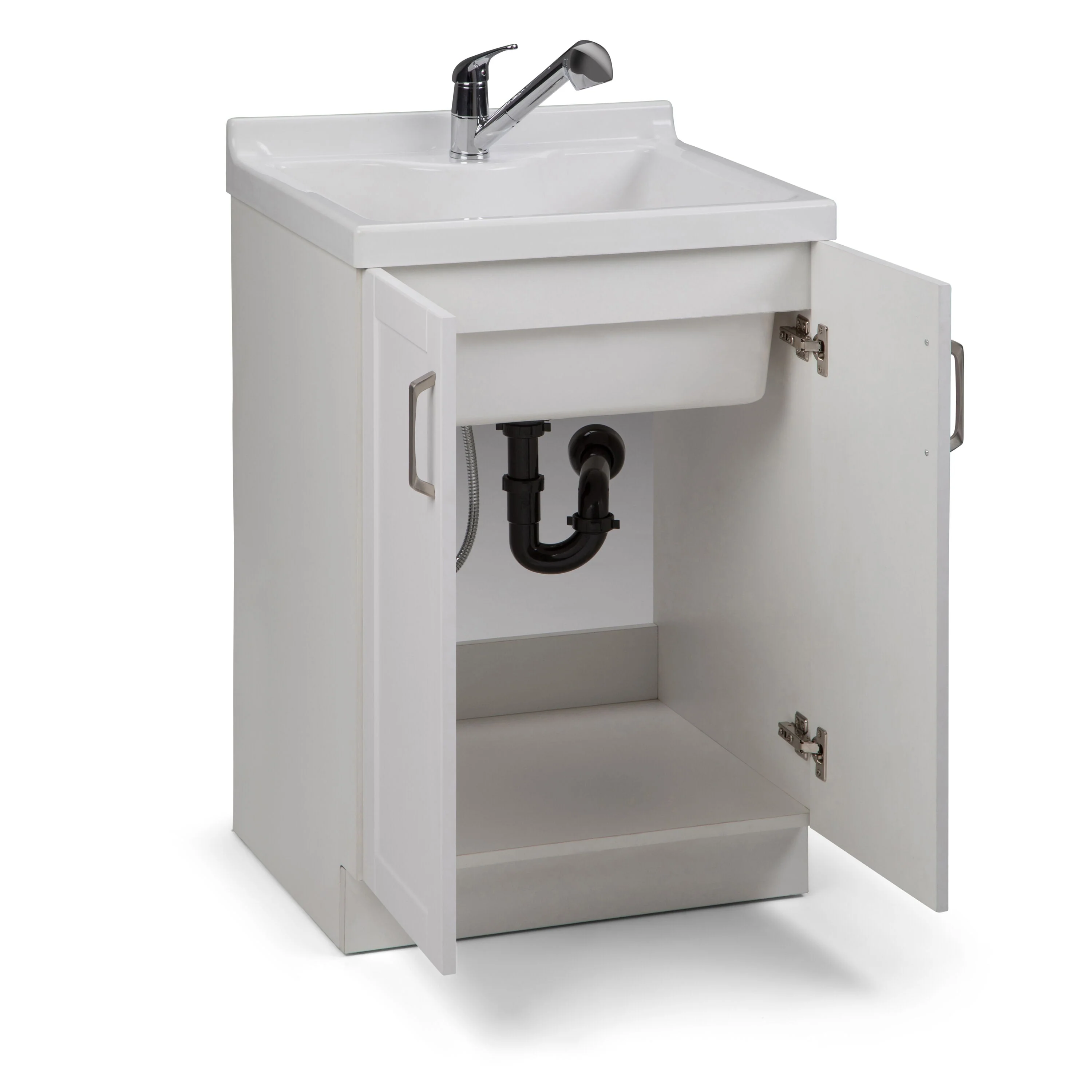 Simpli Home Kyle 23.8-in Freestanding Laundry Sink with Cabinet, Drain, and Faucet - Image 5