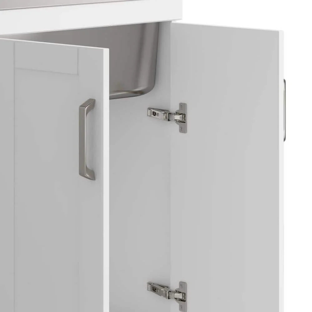 Simpli Home Kyle 24-inch Utility Laundry Sink with Cabinet in Pure White - Image 6
