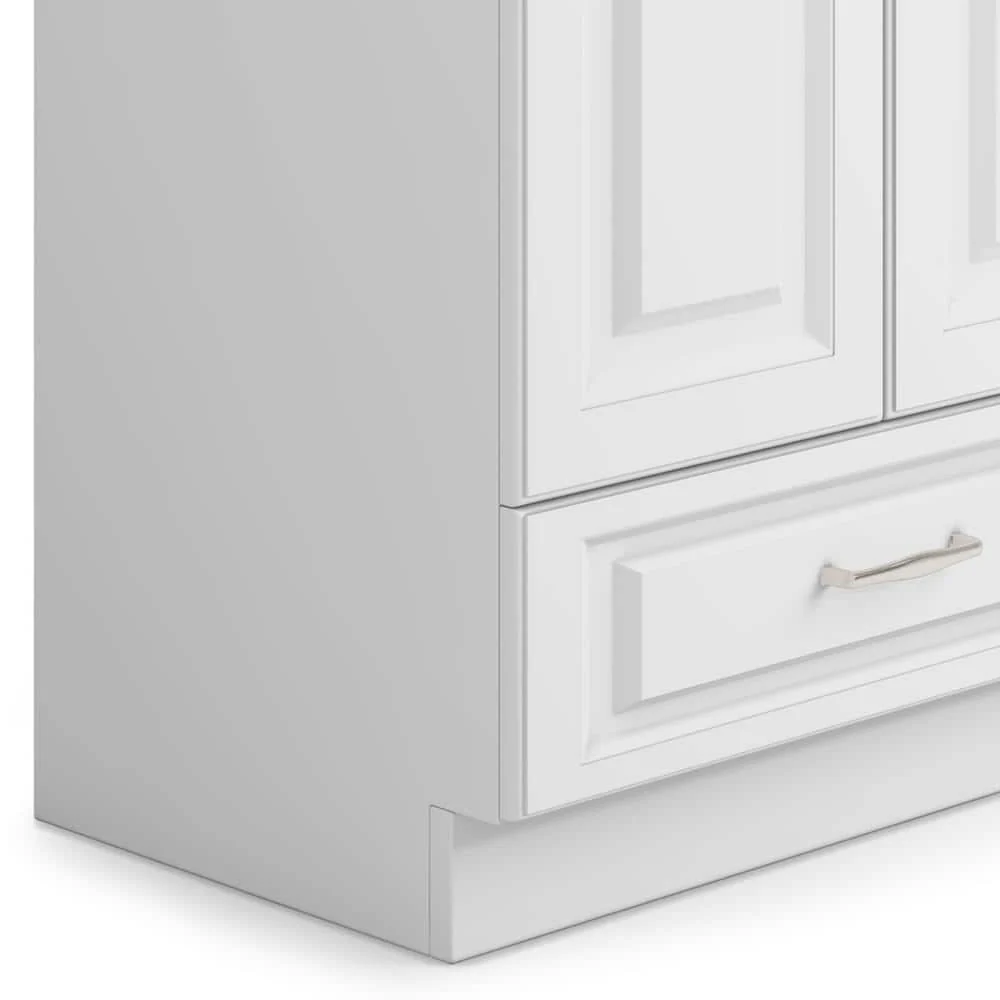 Simpli Home Lawrence All-in-One 28-inch Utility Laundry Sink Cabinet, Pure White - Image 4