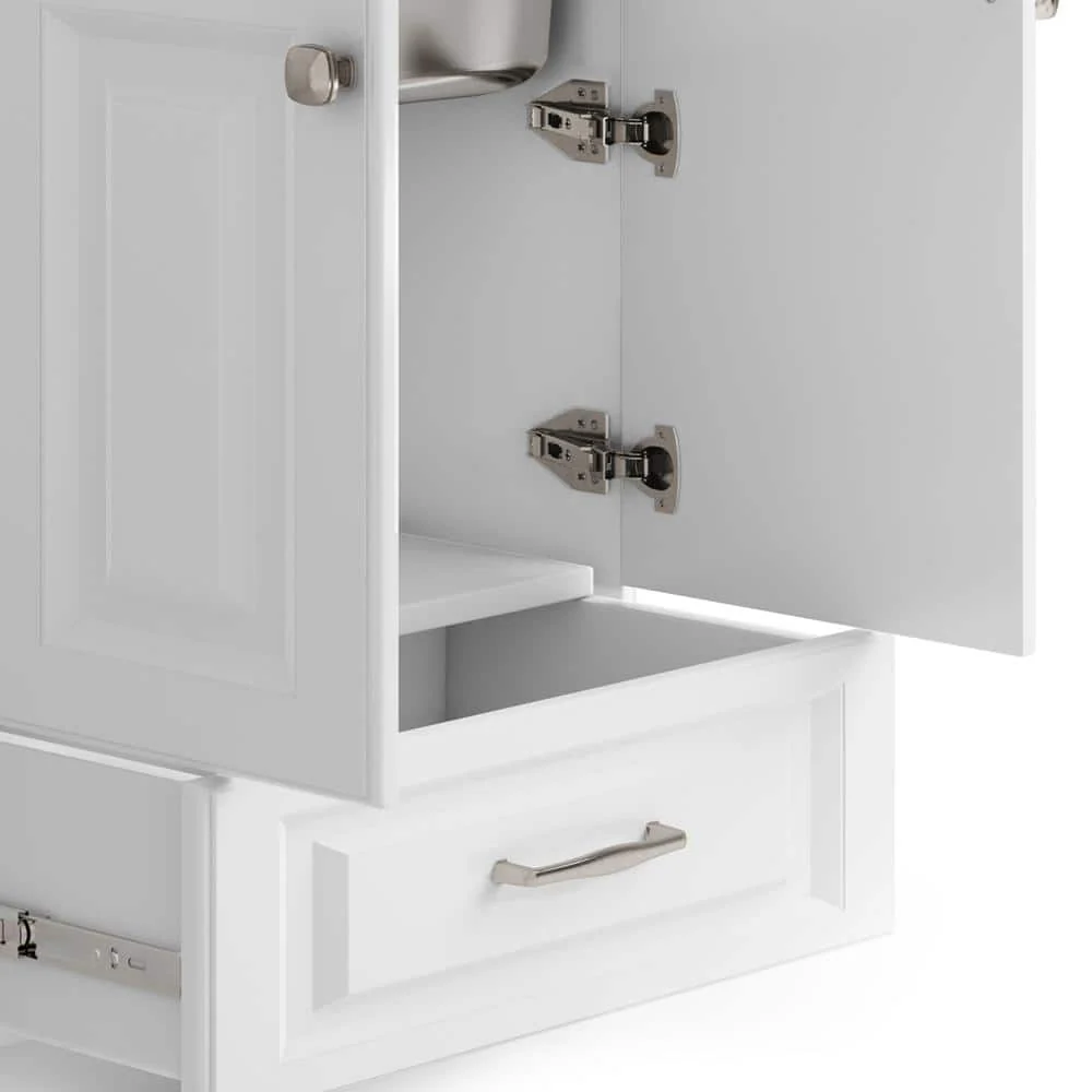 Simpli Home Lawrence All-in-One 28-inch Utility Laundry Sink Cabinet, Pure White - Image 5