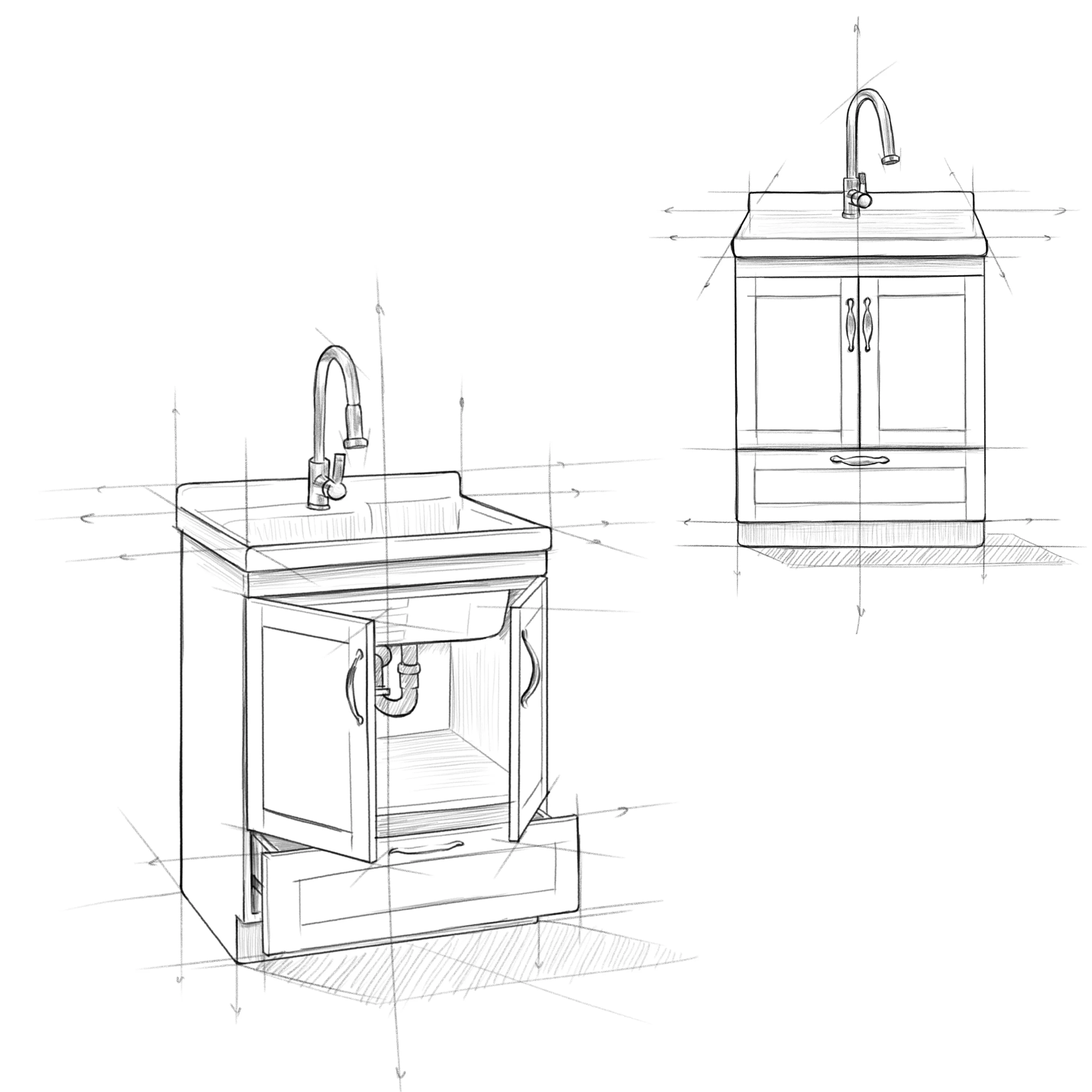 Simpli Home Maile Freestanding Pure White Laundry Sink with Cabinet, Drain, and Faucet - Image 12