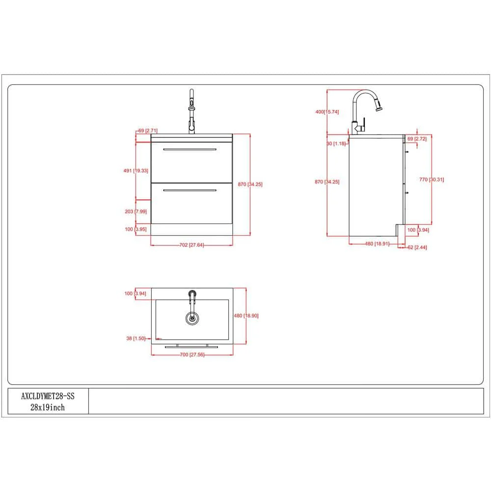 Simpli Home Metro 28-Inch Utility Laundry Sink with Cabinet in Pure White - Image 9