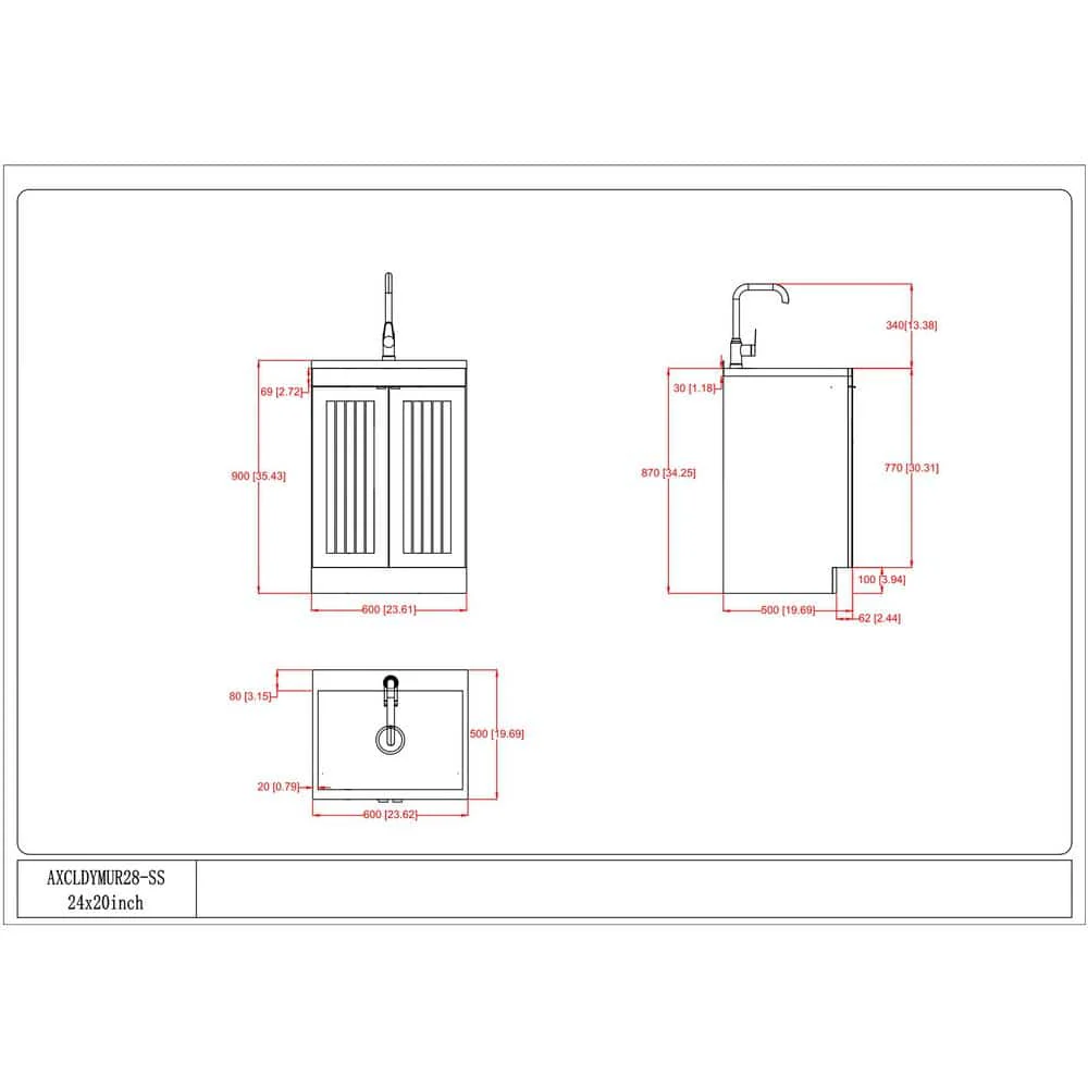 Simpli Home Murphy All-In-One 24 in. Utility Laundry Sink with Cabinet in Pure White - Image 10