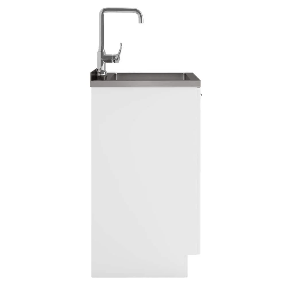 Simpli Home Murphy All-In-One 24 in. Utility Laundry Sink with Cabinet in Pure White - Image 7