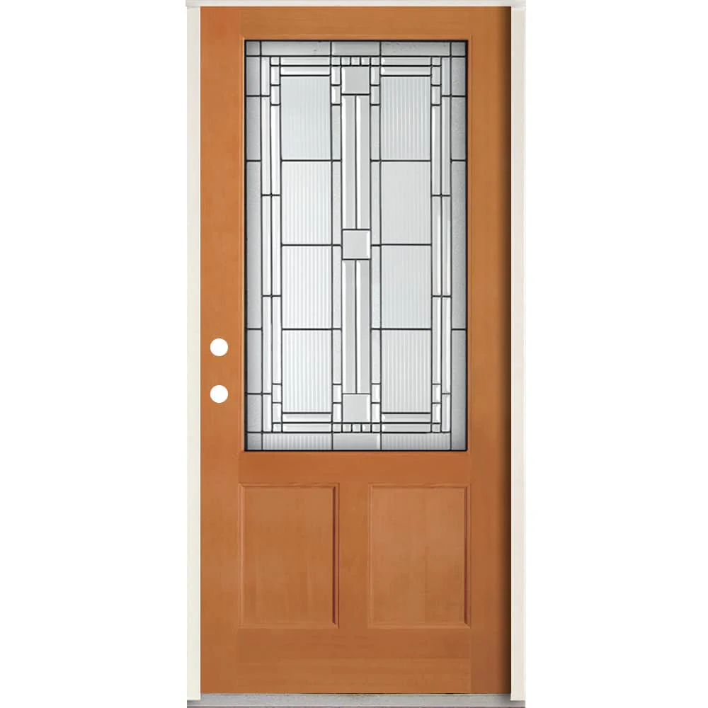 Simpson 36" x 80" Wood Prehung Front Door with Decorative Glass
