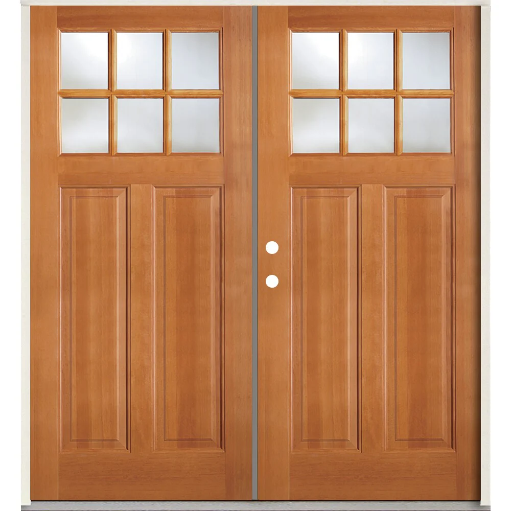Simpson 72" x 80" Unfinished Prehung Wood Double Front Door with Clear Glass