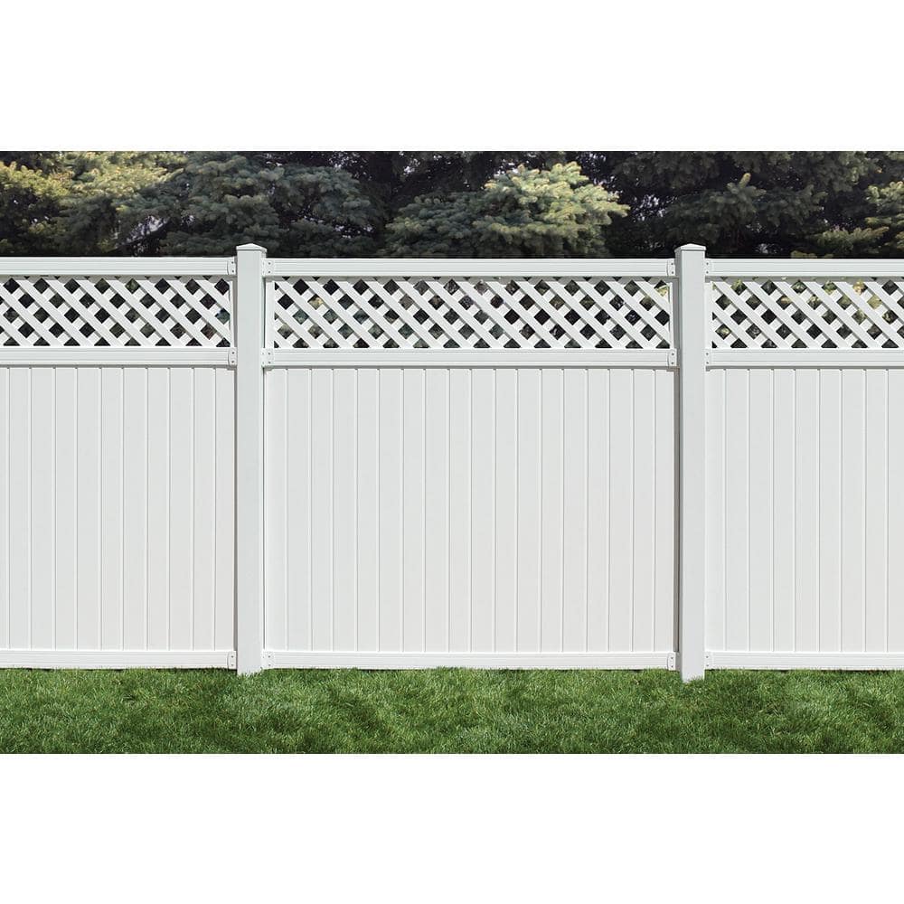 SIXTH AVENUE Belfast 6 ft. x 6 ft. White Vinyl Lattice Top Fence Panel - Image 2