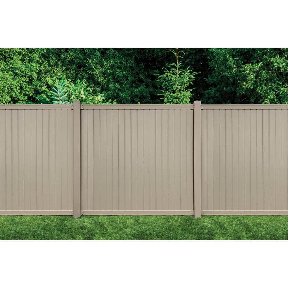Sixth Avenue Tan Vinyl Fence Post Kit with 4 Brackets and Cap - Image 2