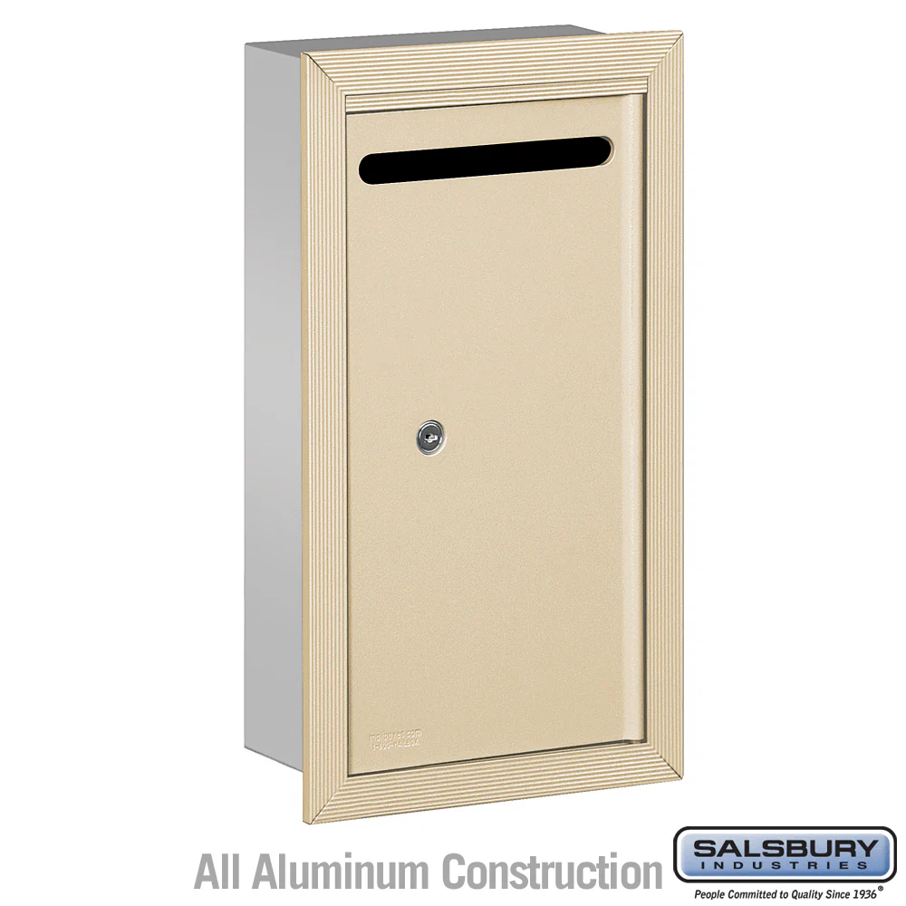 Slim Recessed Mounted Letter Box with Commercial Lock - Sandstone