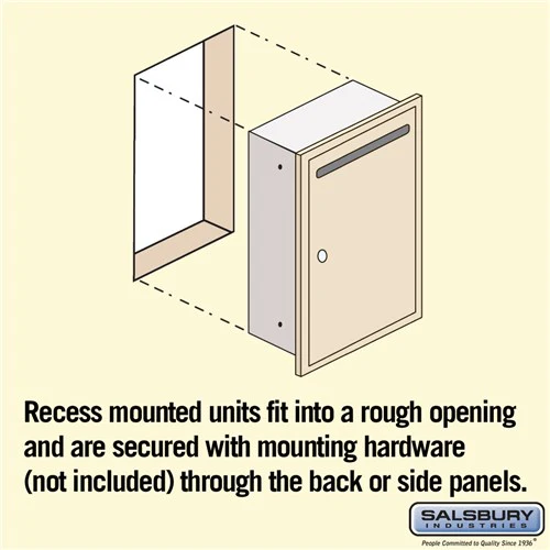 Slim Recessed Mounted Letter Box with Commercial Lock - Sandstone - Image 3