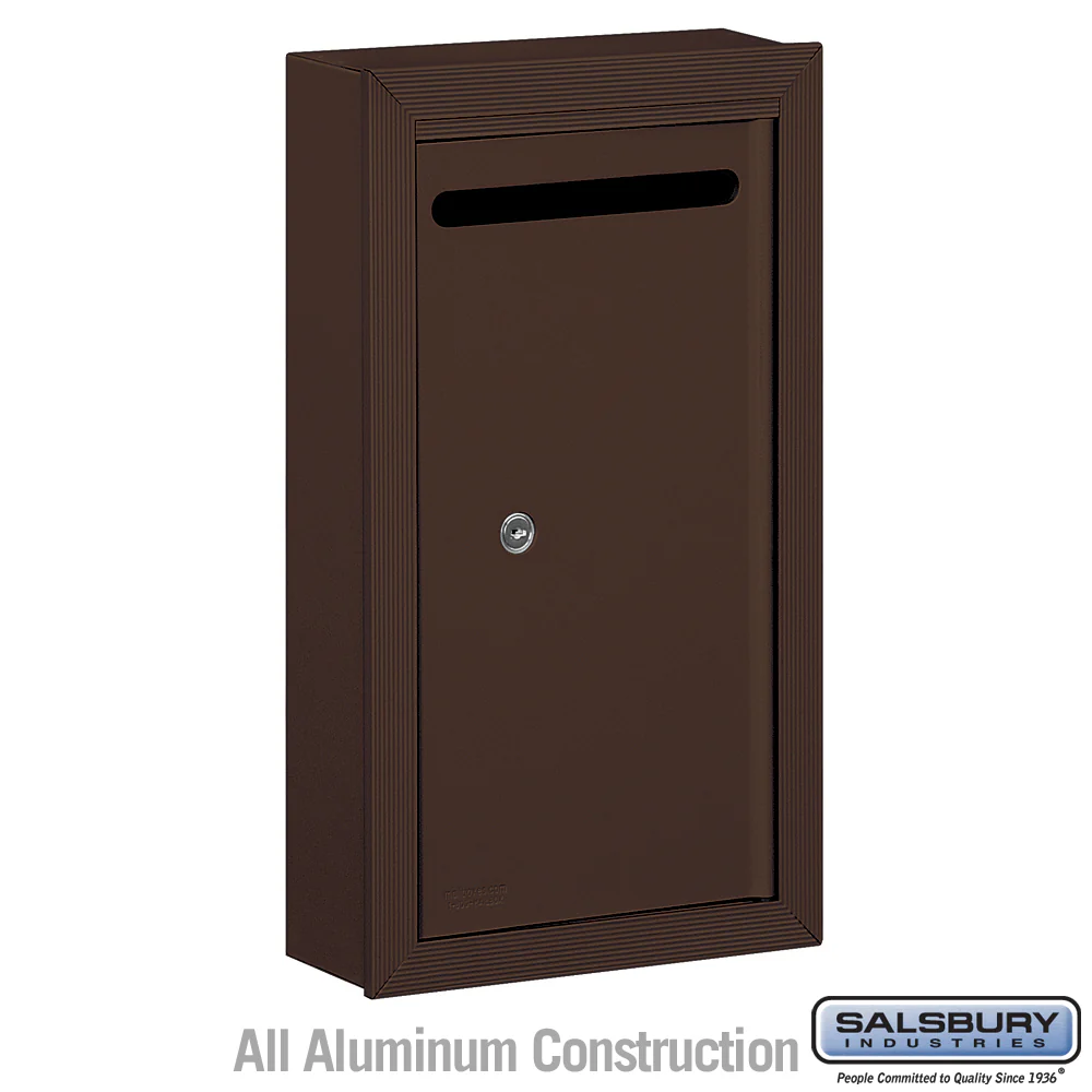 Slim Surface Mounted Bronze Letter Box with Commercial Lock