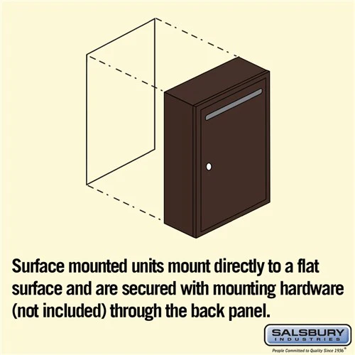 Slim Surface Mounted Bronze Letter Box with Commercial Lock - Image 2