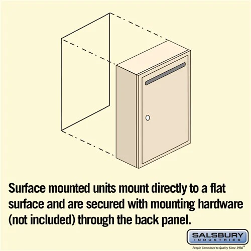 Slim Surface Mounted Letter Box with Commercial Lock in Sandstone - Image 3