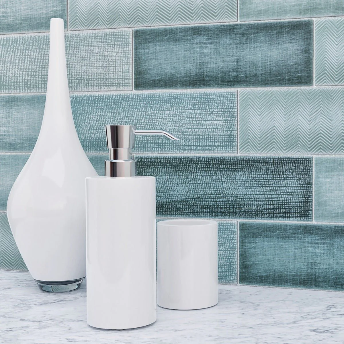 Splendor Blue 4x12 Polished Ceramic Subway Tile - Made in Spain
