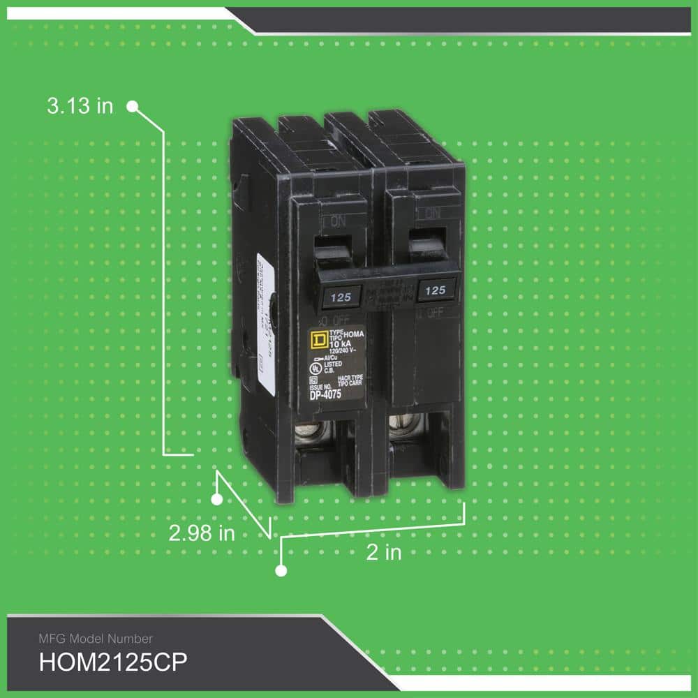Square D Homeline 125 Amp 2-Pole Circuit Breaker, HOM2125CP - Image 4