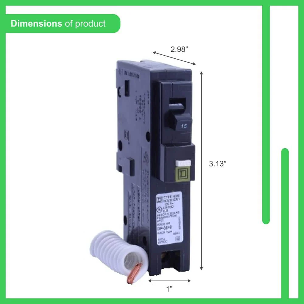 Square D Homeline 15-Amp Single-Pole Combination Arc Fault Circuit Breaker, HOM115CAFIC - Image 3