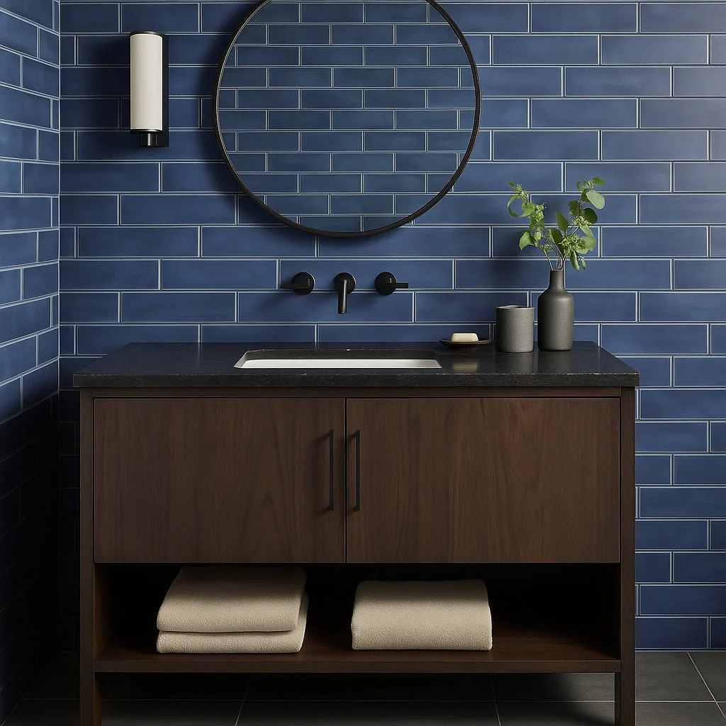 Stacy Garcia ArtBlock Denim Blue 4x16 Matte Porcelain Tile - Image 9