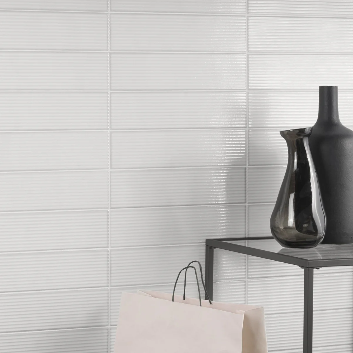 Stacy Garcia ArtBlock Fluted Bianco 4x16 Glossy Porcelain Tile - Image 2