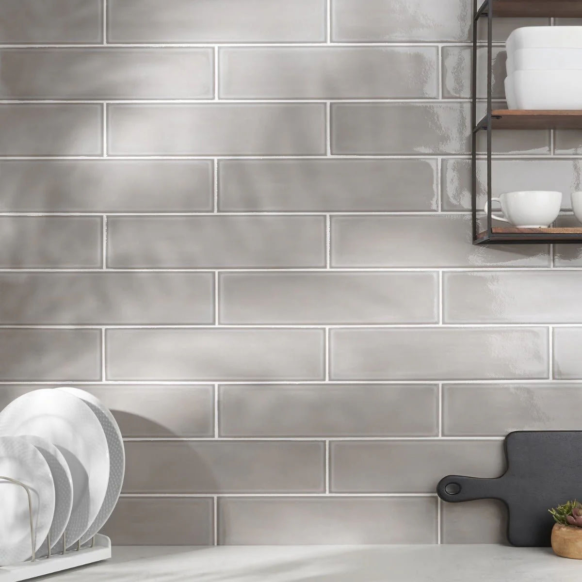 Stacy Garcia ArtBlock Grigio Gray 4x16 Glossy Porcelain Tile - Image 7