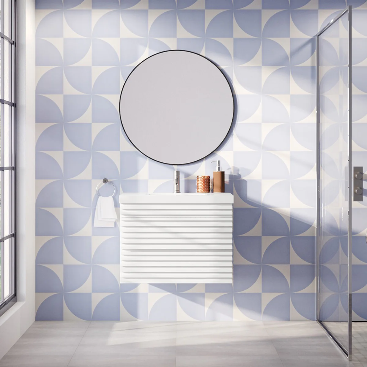 Stacy Garcia Maddox Deco Azul 8x8 Matte Porcelain Tile