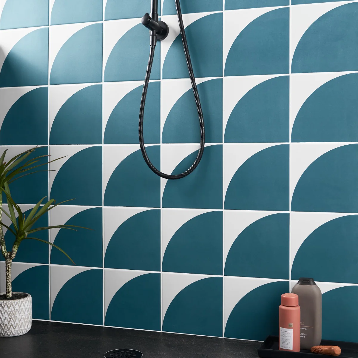 Stacy Garcia Maddox Deco Teal Blue 8x8 Matte Porcelain Tile - Image 2