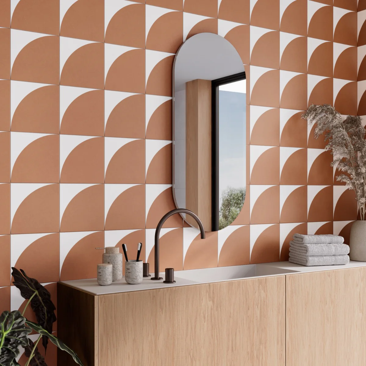 Stacy Garcia Maddox Deco Terracotta 8x8 Matte Porcelain Tile - Image 7
