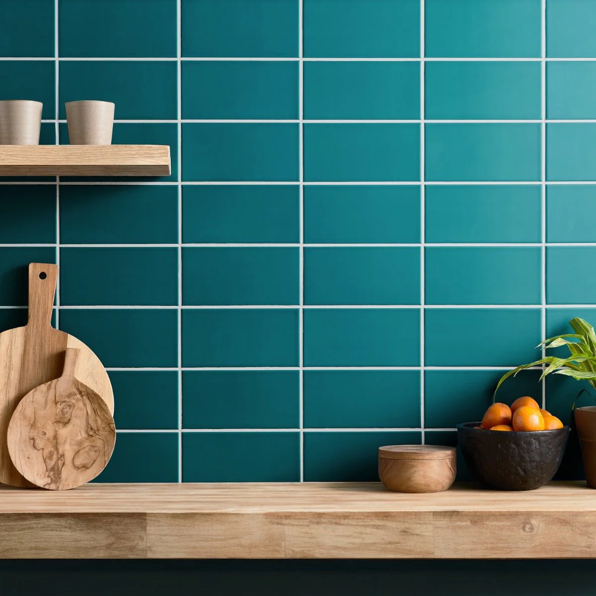 Stacy Garcia Maddox Teal Blue 4x8 Matte Ceramic Subway Wall Tile - Image 2