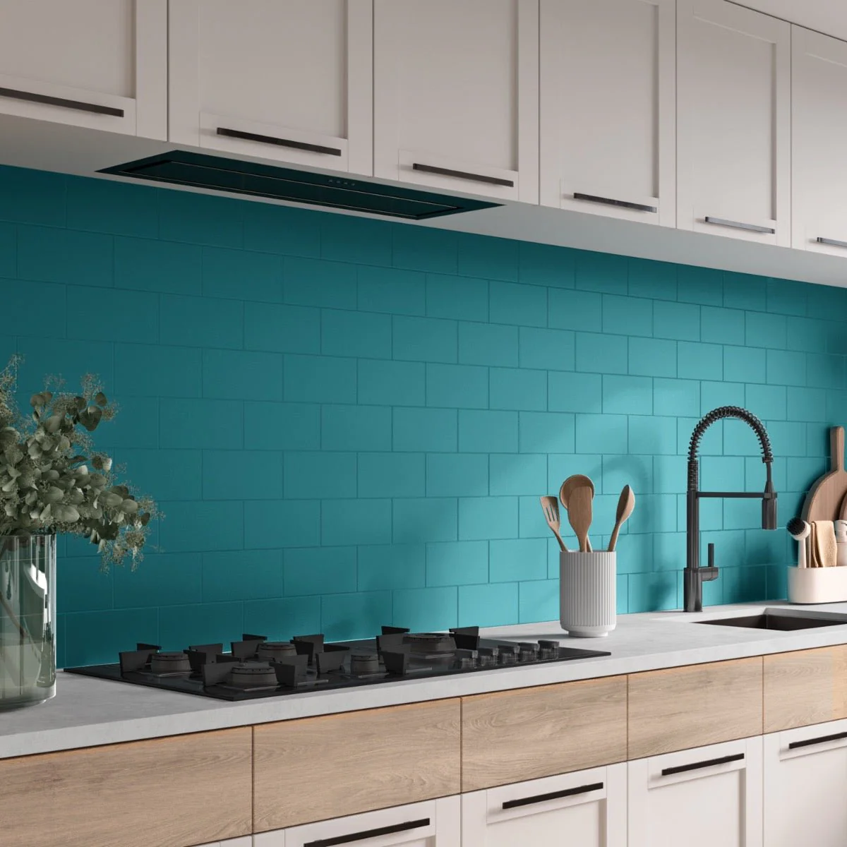 Stacy Garcia Maddox Teal Blue 4x8 Matte Ceramic Subway Wall Tile - Image 9