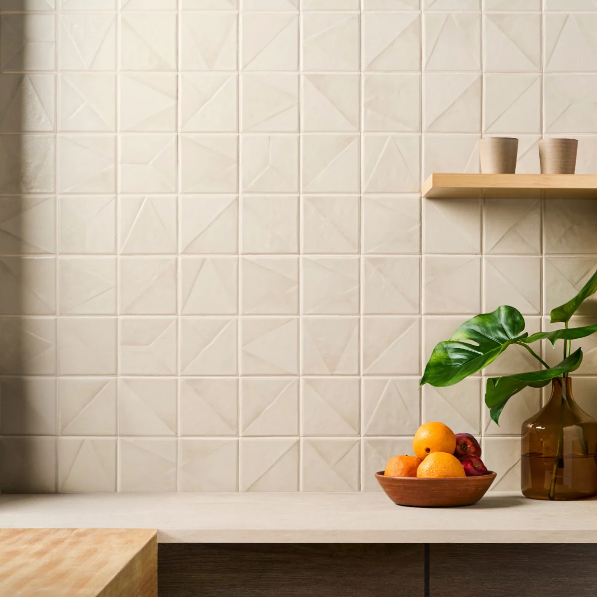 Stacy Garcia Valenova Deco Taupe 5x5 Textured Matte Ceramic Tile