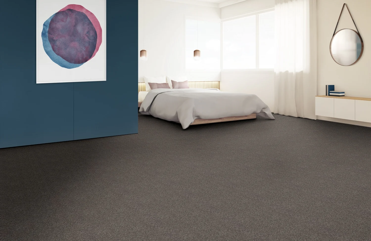 STAINMASTER Essentials Blue Diamonds I 12-ft Pewter Textured Carpet Sample (Interior) - Image 3