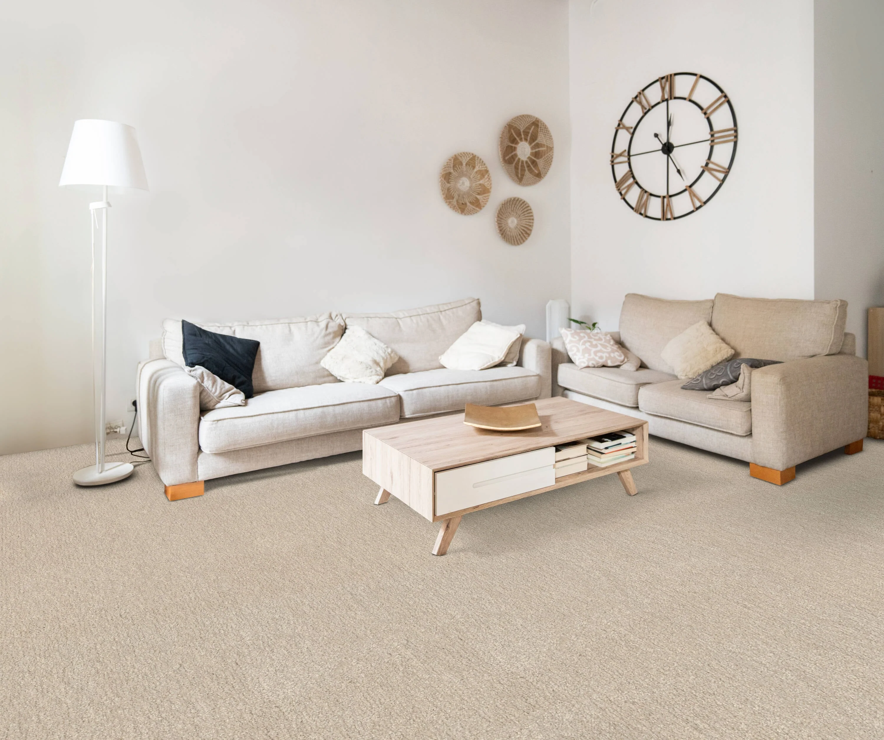 STAINMASTER Essentials Blue Diamonds II 12-ft Bleached Textured Indoor Carpet - Image 2