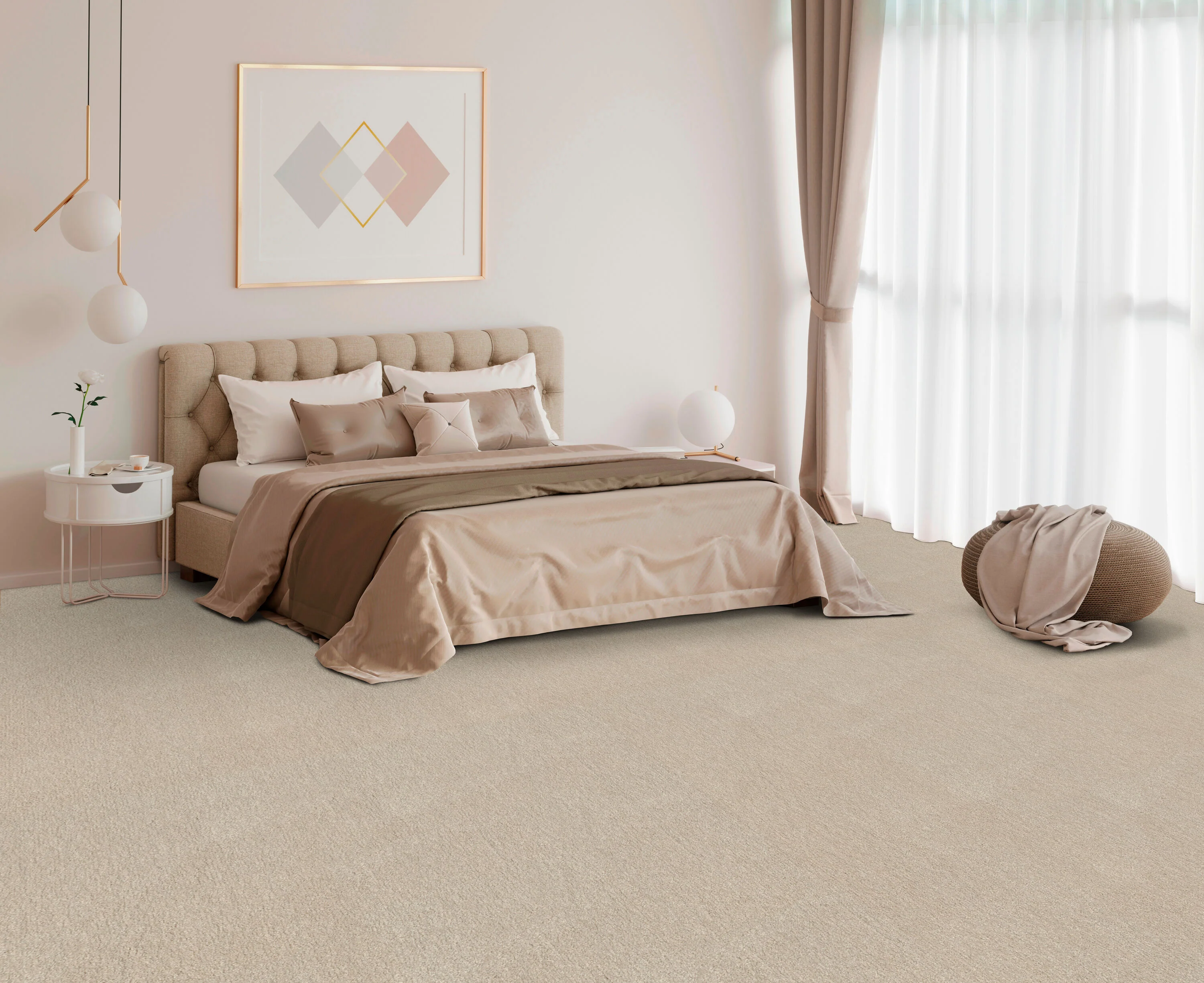 STAINMASTER Essentials Blue Diamonds II 12-ft Bleached Textured Indoor Carpet - Image 3