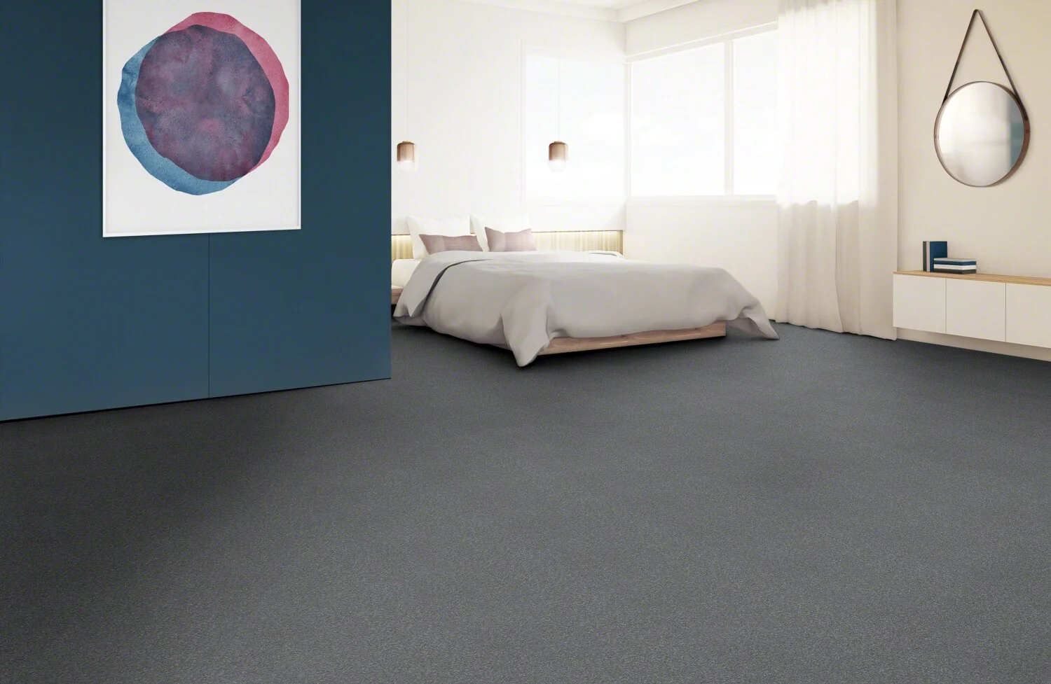 STAINMASTER Essentials Blue Diamonds II 12-ft Concrete Textured Indoor Carpet - Image 3