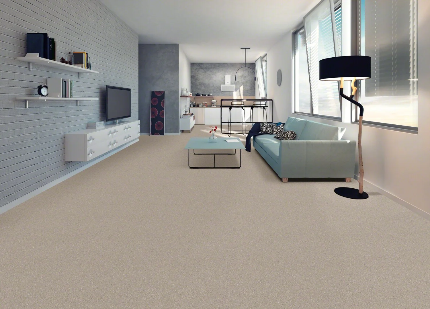 STAINMASTER Essentials Blue Diamonds II Dreamy 8-in x 8-in Textured Carpet Sample (Interior) - Image 2