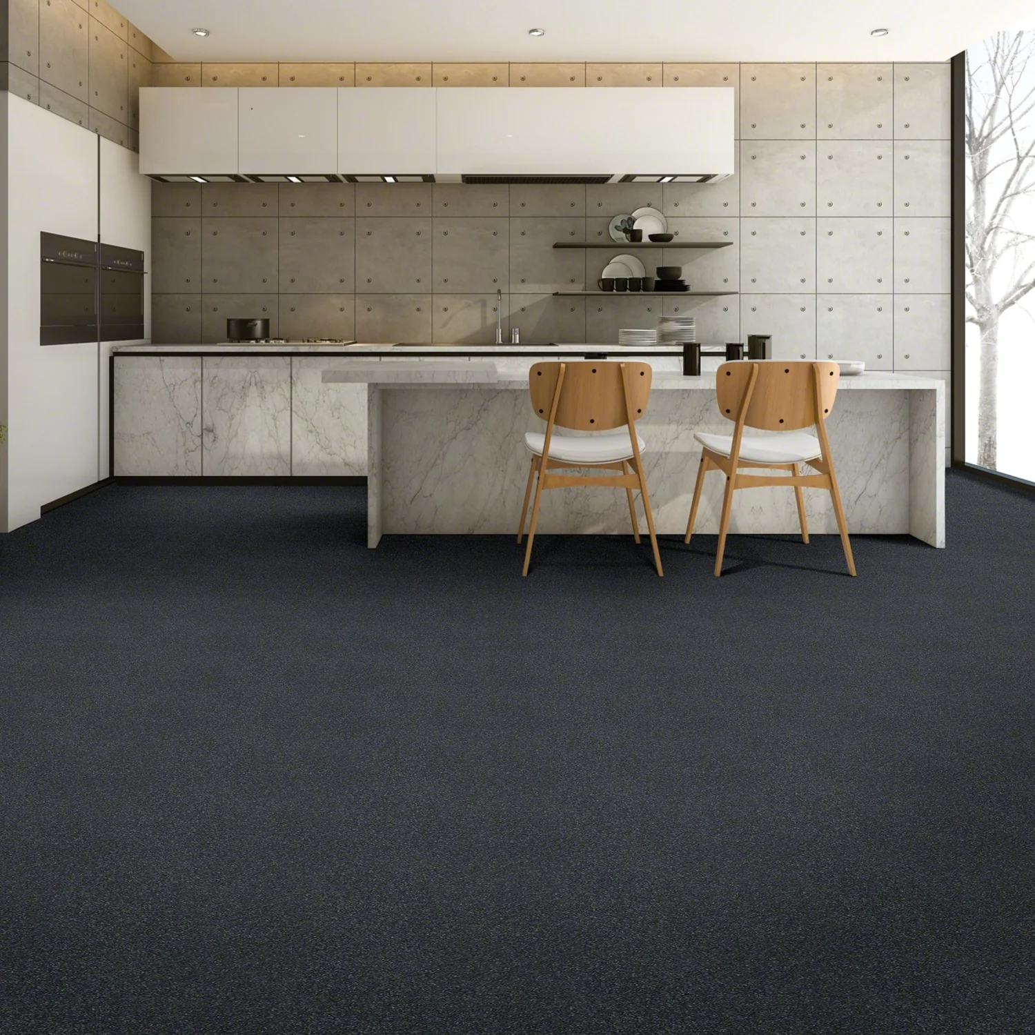 STAINMASTER Essentials Blue Diamonds II Iron 8-in x 8-in Textured Carpet Sample, 63.4-oz Polyester (Indoor) - Image 2