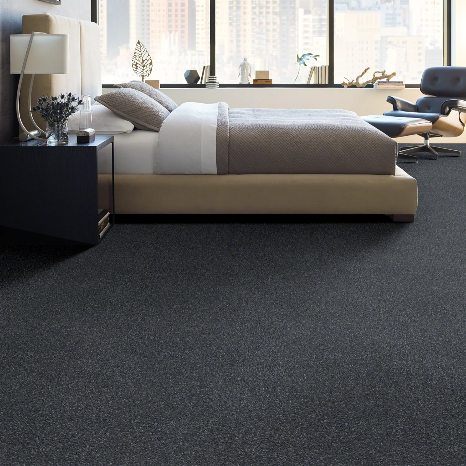 STAINMASTER Essentials Blue Diamonds II Iron 8-in x 8-in Textured Carpet Sample, 63.4-oz Polyester (Indoor) - Image 3