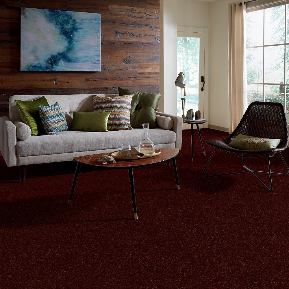 STAINMASTER Essentials Intuition II 15-ft Apache Red Textured Indoor Carpet - Image 5
