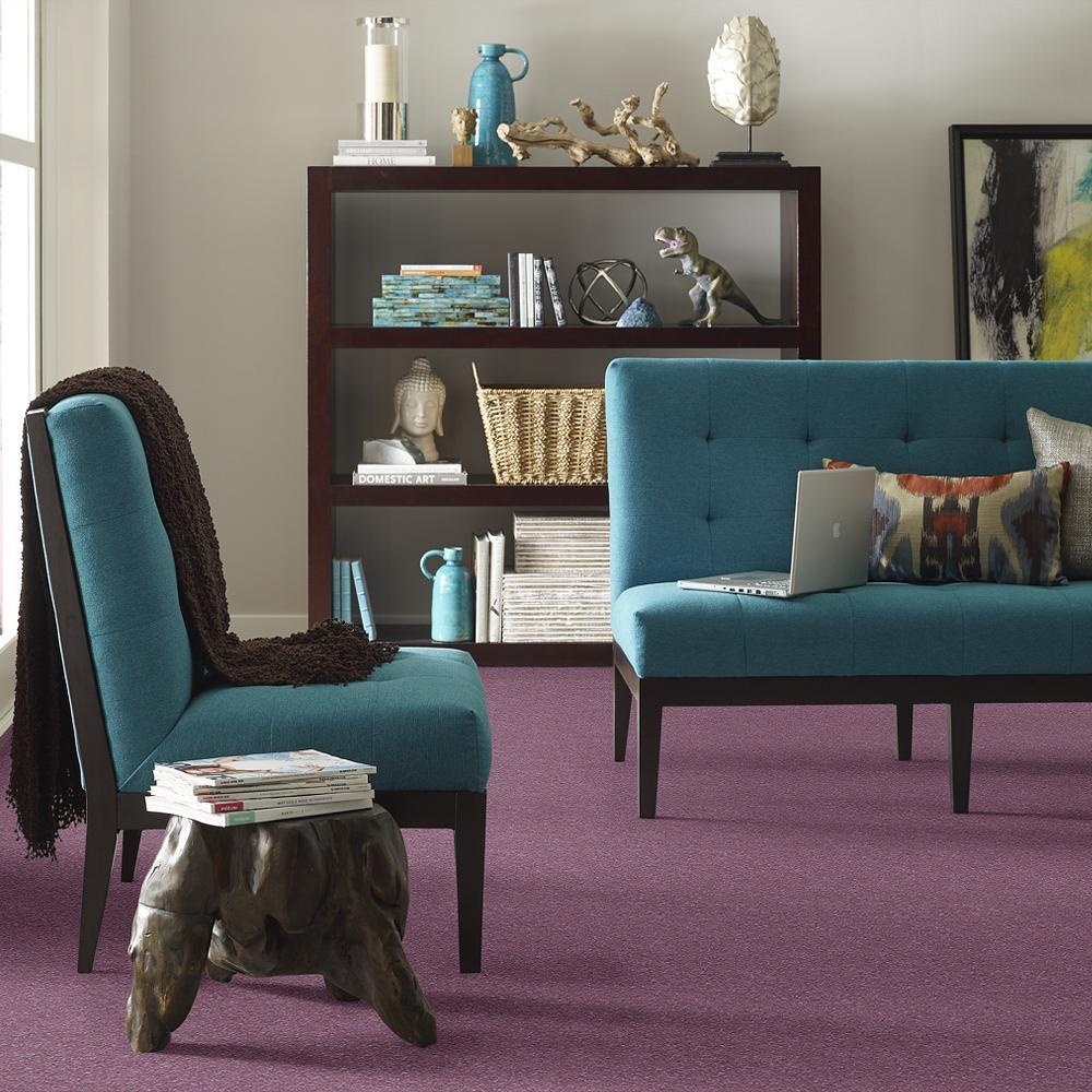 STAINMASTER Essentials Intuition III 12-ft Lavender Textured Carpet Sample (Interior) - Image 4