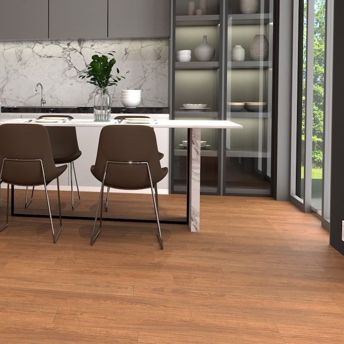 STAINMASTER Gunstock Oak 10-mm T x 7-1/2-in W x 50-in L Waterproof Wood Plank Laminate Flooring (21.06-sq ft / Carton) - Image 4