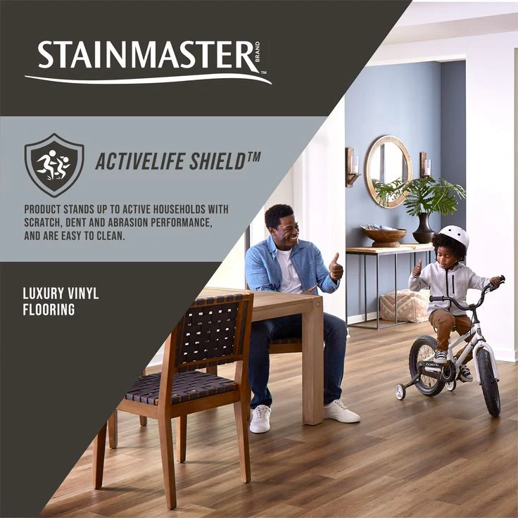 STAINMASTER Toasted Wheat 6-mm x 7-in W x 48-in L Waterproof Interlocking Luxury Vinyl Plank Flooring (18.78-sq ft/case) - Image 2