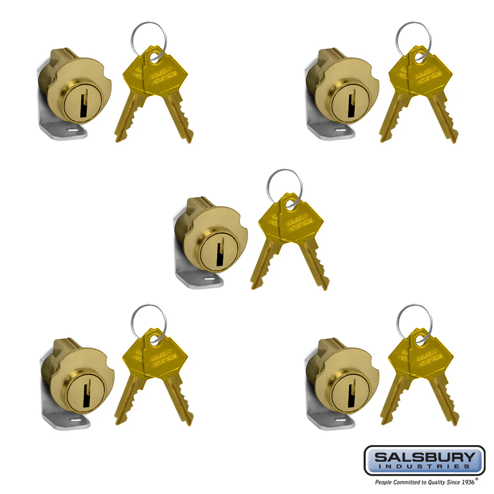 Standard Brass Mailbox Door Replacement Locks - 5 Pack - Image 2