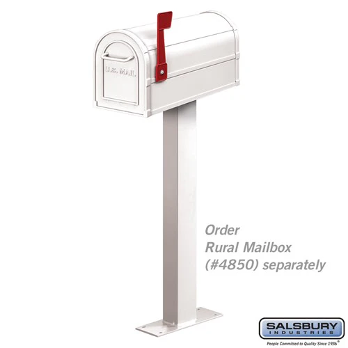 Standard Mailbox Post - Bolt Mounted - White - Image 2