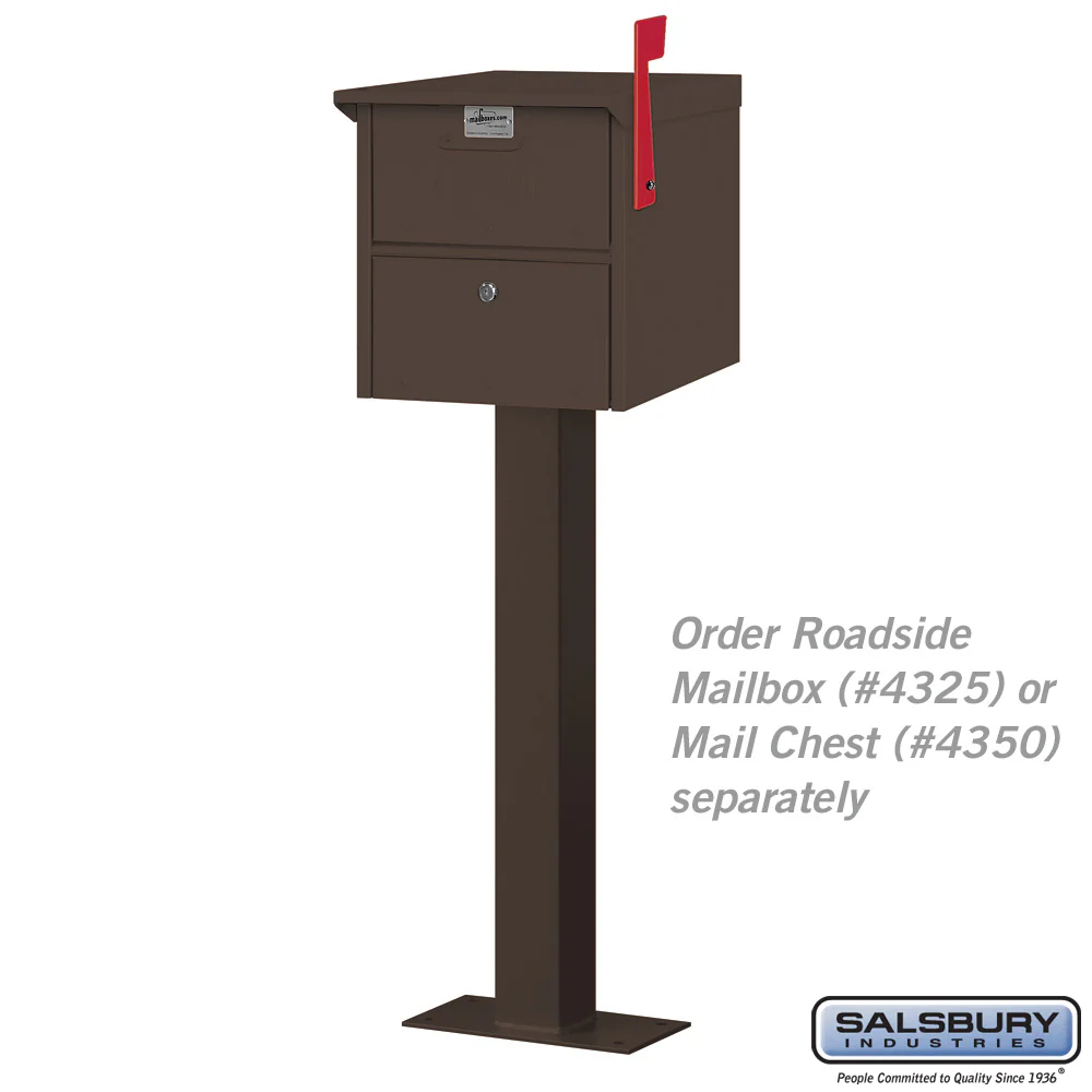 Standard Pedestal Bolt Mounted for Roadside Mailbox and Mail Chest - Bronze - Image 2