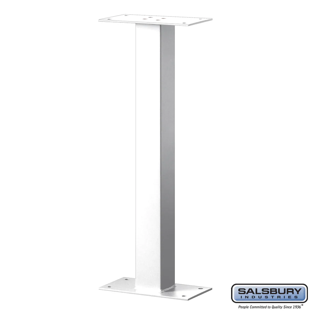 Standard Pedestal Bolt Mounted for Roadside Mailbox and Mail Chest - White