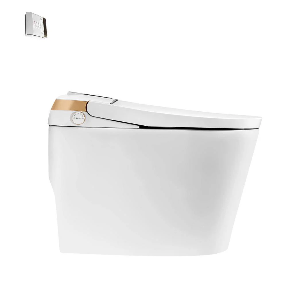 Staykiwi Elongated Bidet Toilet 1.28 GPF in White with Adjustable Sprayer Settings, Deodorizing, Soft Close - Image 8