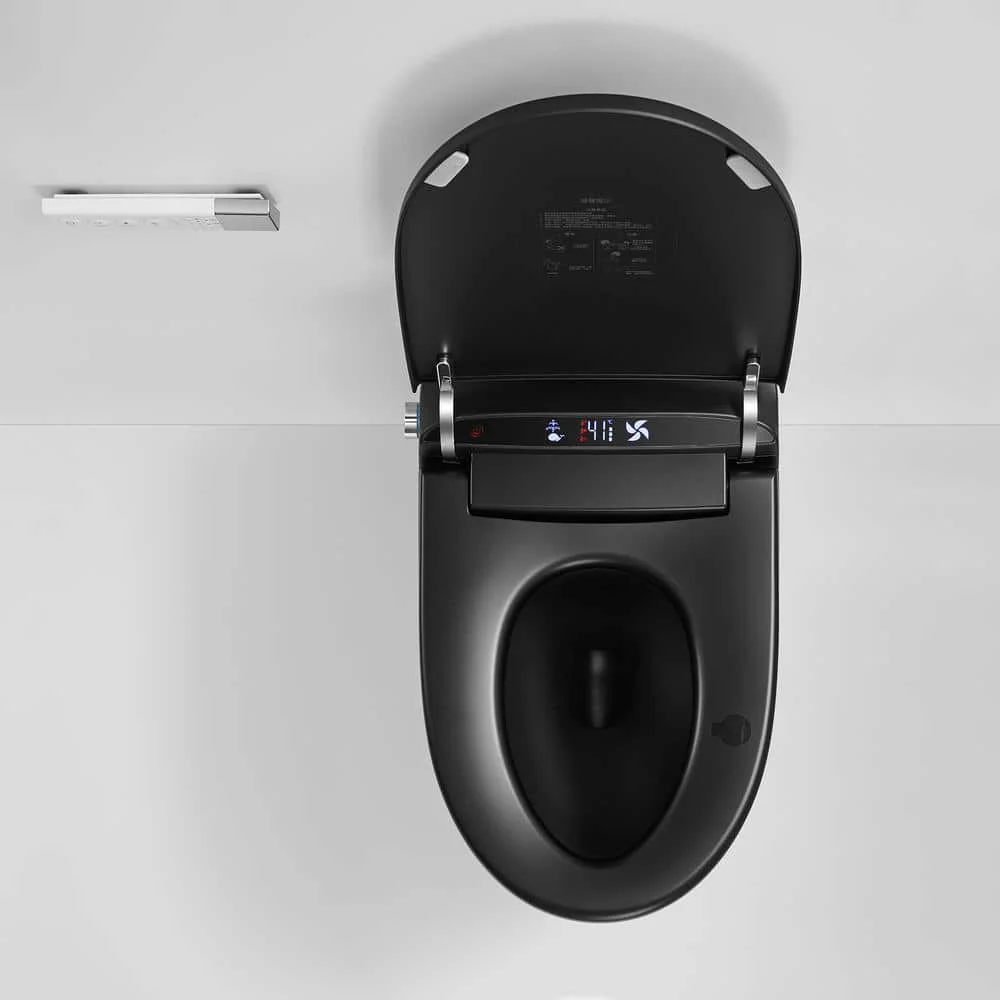 Staykiwi Matte Black Elongated Bidet Toilet 1.28 GPF with Adjustable Sprayer, Deodorizing, Soft Close - Image 6