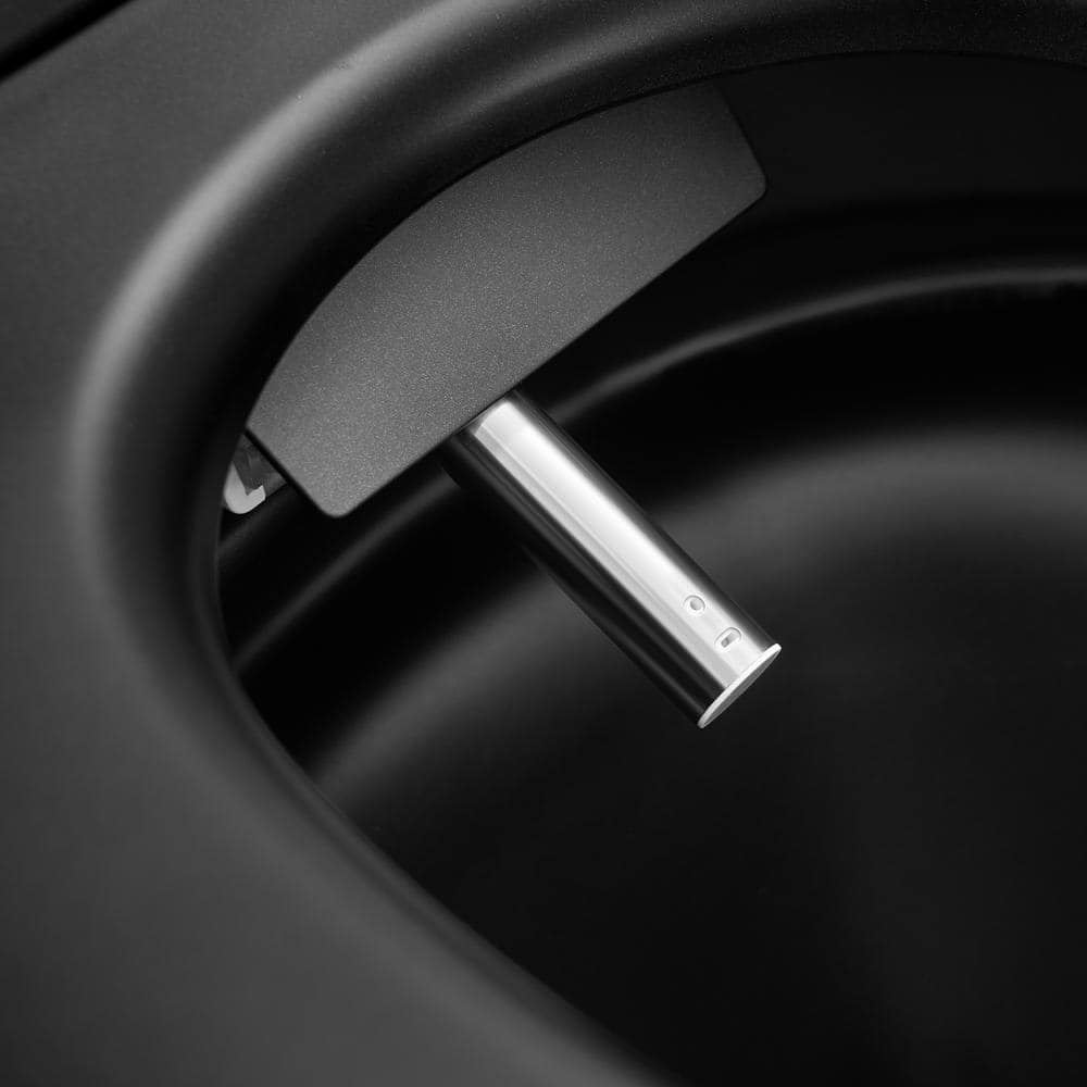 Staykiwi Matte Black Elongated Bidet Toilet 1.28 GPF with Adjustable Sprayer, Deodorizing, Soft Close - Image 9